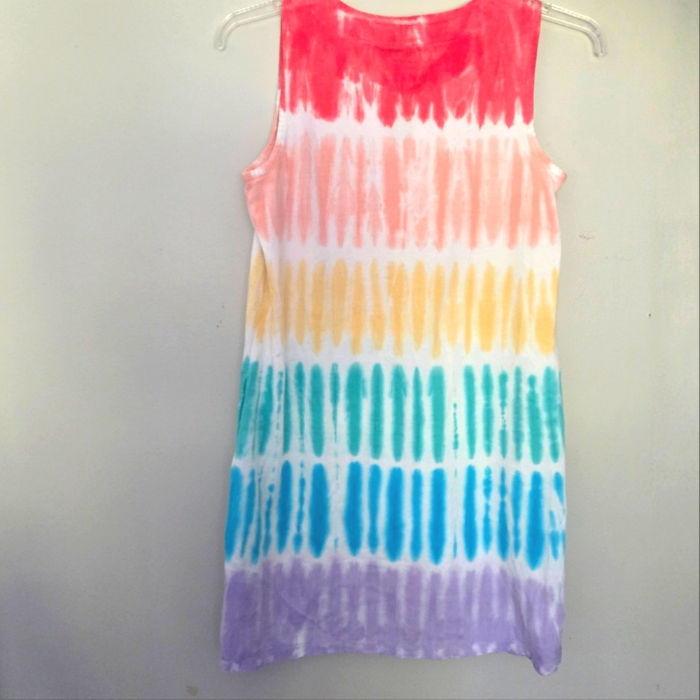 Lands' End Rainbow Tie-Dye Swim Cover-Up